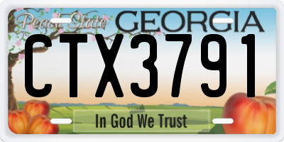 GA license plate CTX3791