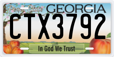 GA license plate CTX3792