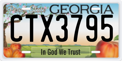 GA license plate CTX3795