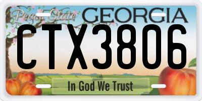 GA license plate CTX3806