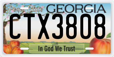 GA license plate CTX3808
