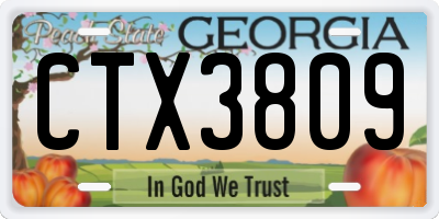 GA license plate CTX3809