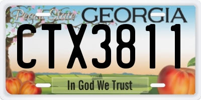 GA license plate CTX3811