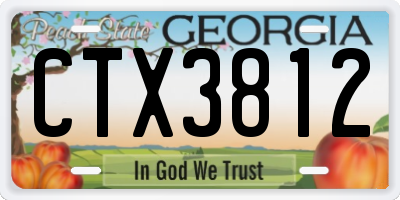 GA license plate CTX3812
