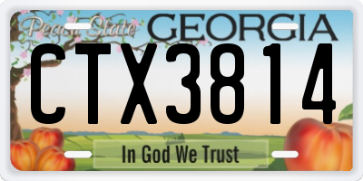 GA license plate CTX3814