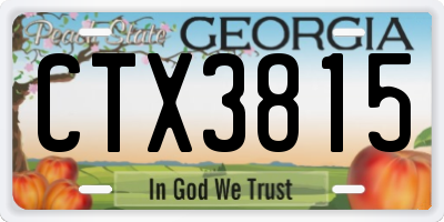 GA license plate CTX3815