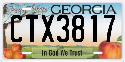 GA license plate CTX3817