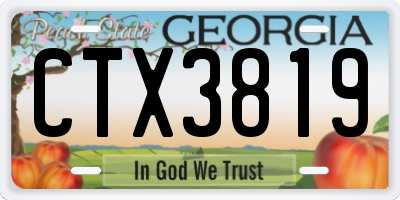 GA license plate CTX3819