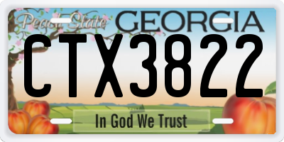 GA license plate CTX3822