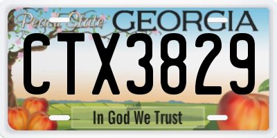 GA license plate CTX3829