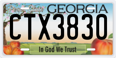 GA license plate CTX3830