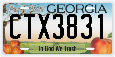 GA license plate CTX3831