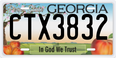 GA license plate CTX3832