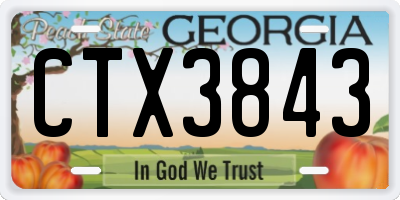 GA license plate CTX3843