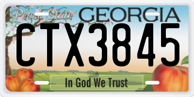 GA license plate CTX3845