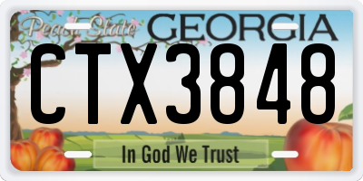 GA license plate CTX3848