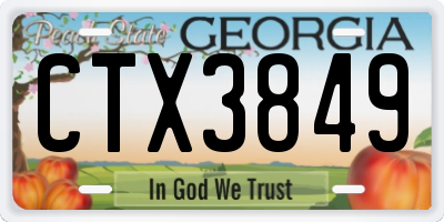 GA license plate CTX3849