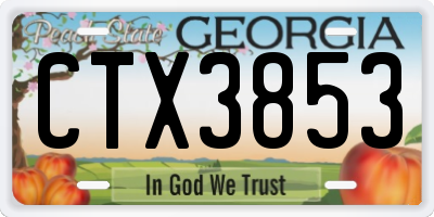 GA license plate CTX3853