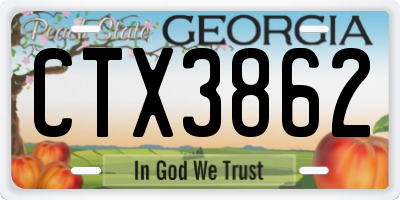 GA license plate CTX3862