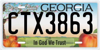 GA license plate CTX3863