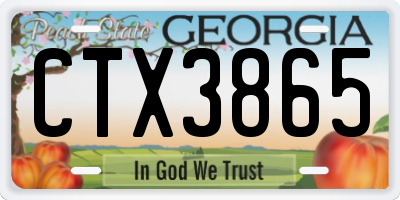 GA license plate CTX3865