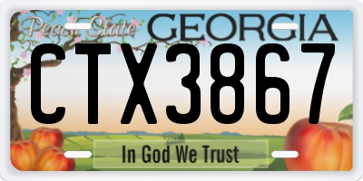 GA license plate CTX3867