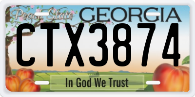 GA license plate CTX3874