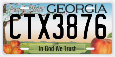 GA license plate CTX3876