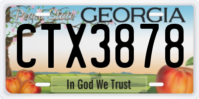 GA license plate CTX3878