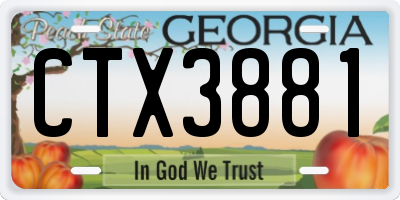 GA license plate CTX3881