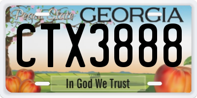 GA license plate CTX3888
