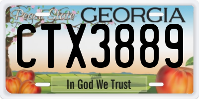 GA license plate CTX3889