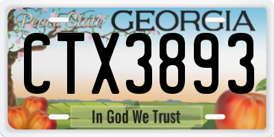 GA license plate CTX3893
