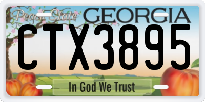 GA license plate CTX3895