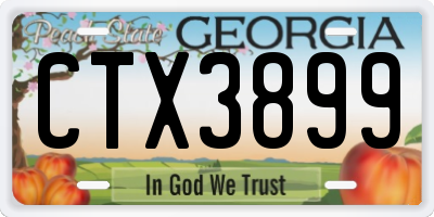 GA license plate CTX3899