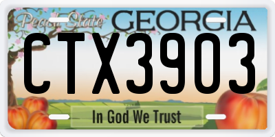 GA license plate CTX3903