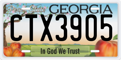 GA license plate CTX3905