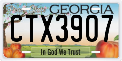 GA license plate CTX3907