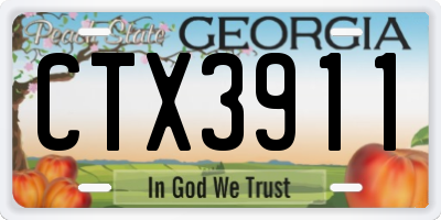 GA license plate CTX3911