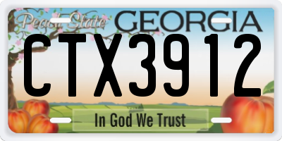 GA license plate CTX3912