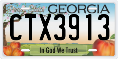 GA license plate CTX3913