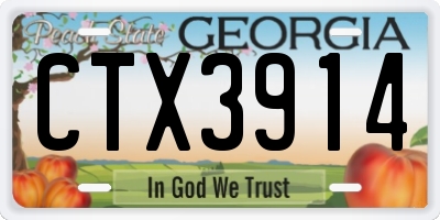 GA license plate CTX3914