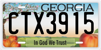GA license plate CTX3915