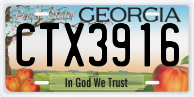 GA license plate CTX3916