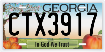 GA license plate CTX3917