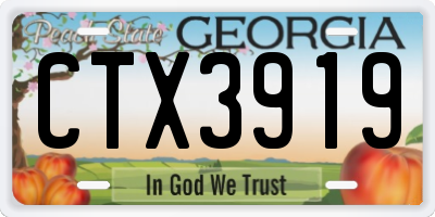 GA license plate CTX3919