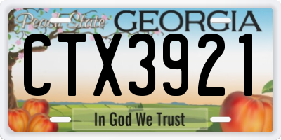 GA license plate CTX3921