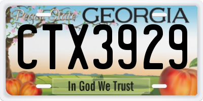 GA license plate CTX3929