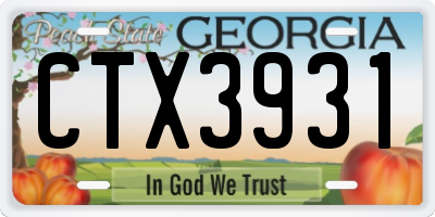 GA license plate CTX3931