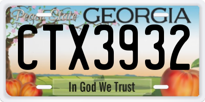 GA license plate CTX3932